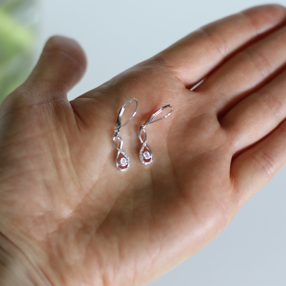 Zales Jewelry - ZALES Diamond Infinity Drop Earrings in Sterling Silver